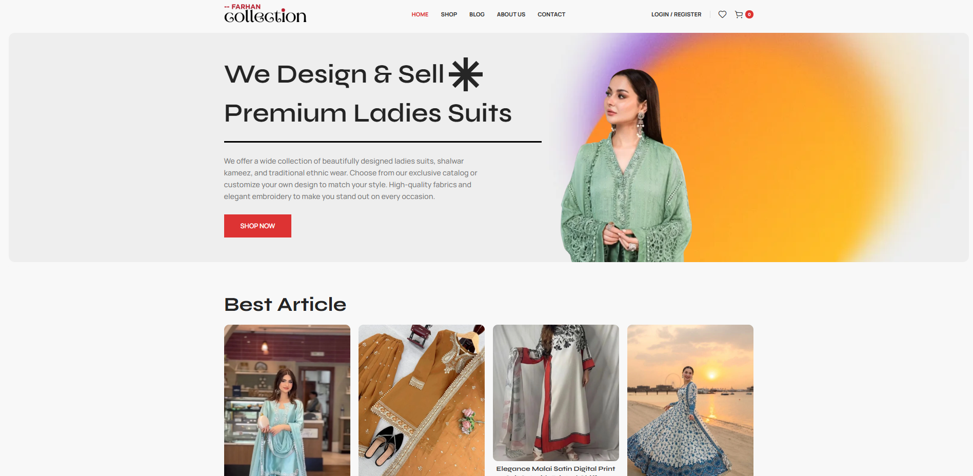 Farhan Collection – Ladies Ethnic Wear eCommerce Website